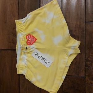 Wildfox yellow tie dye cotton shorts size XS NWT